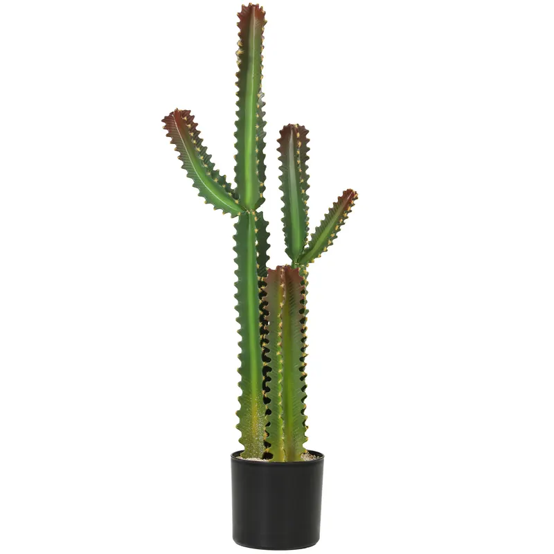 HOMCOM Plantă artificială de interior 111 cm, cactus artificial în ghiveci, pentru casă, birou, living, dormitor, verde | Romania