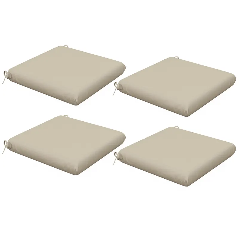 Outsunny Set de 4 perne pentru scaun, pad-uri pentru scaun 47 x 47 cm, umplutură groasă, rezistente la decolorare, bej | Romania