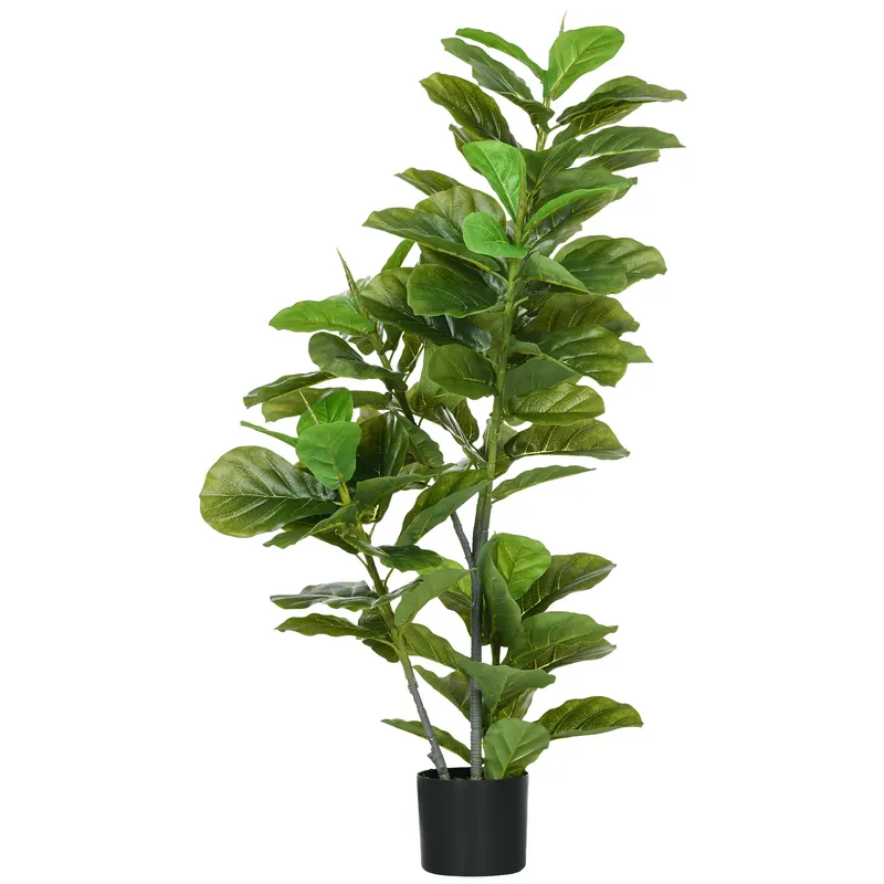 HOMCOM Plantă Ficus artificială, înălțime 110 cm cu 90 de frunze și ghiveci pentru living | Romania