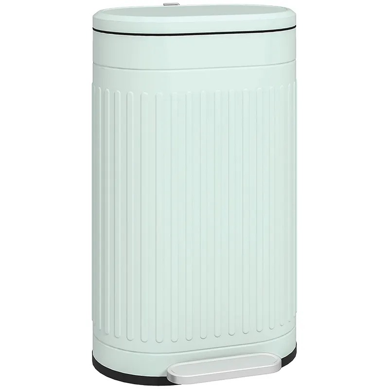 HOMCOM Coș de gunoi 30L cu pedală, capac, găleată interioară detașabilă, funcție Soft-Close, 36,5 x 31,2 x 60,8 cm, Verde | Romania