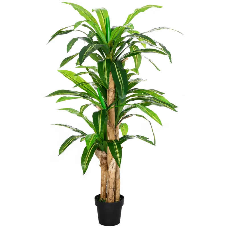 Outsunny Dracaena Artificială cu 66 de Frunze Mușchi Plantă Artificială pentru Decorațiuni Grădină Balcon Birou Living Ø20x160 cm Verde | Romania