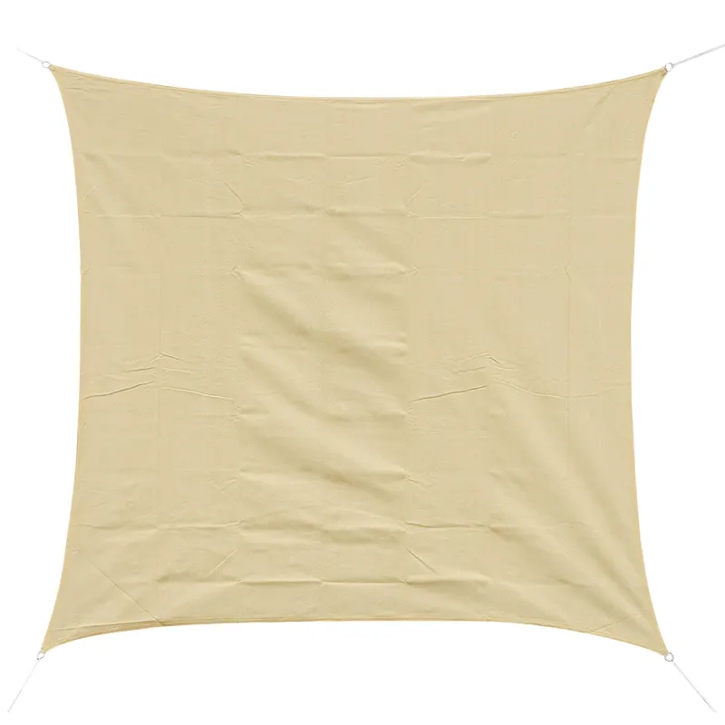 Outsunny Copertină de Soare Pătrată, Protecție UV 95%, Țesătură din Polietilenă, 360 x 360 cm, Ecru | Romania