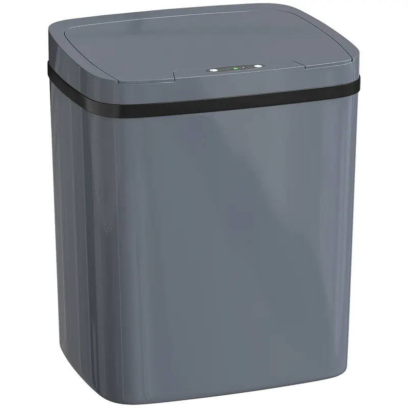 HOMCOM Coș de gunoi cu senzor 15 L Coș automat cu două moduri de deschidere, pentru birou, bucătării, 27,6 x 21,4 x 33,5 cm, Gri | Romania