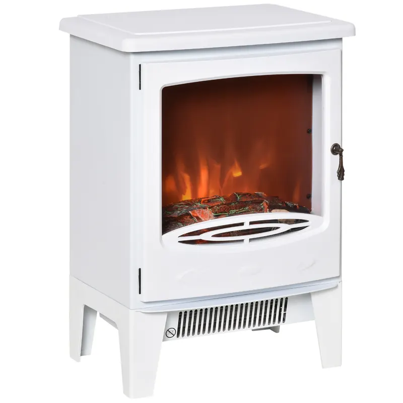 HOMCOM Semineu Electric de Podea soba cu Efect de Flacara, incalzitor cu Temperatura Reglabila, Acoperire 15-20m² | RO