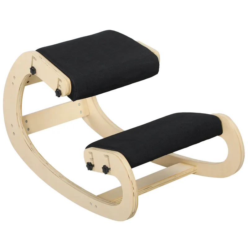 HOMCOM Scaun genunchi, scaun ergonomic din lemn cu funcție de balans reglabil, scaun genunchi reglabil pentru birou de acasă | Romania