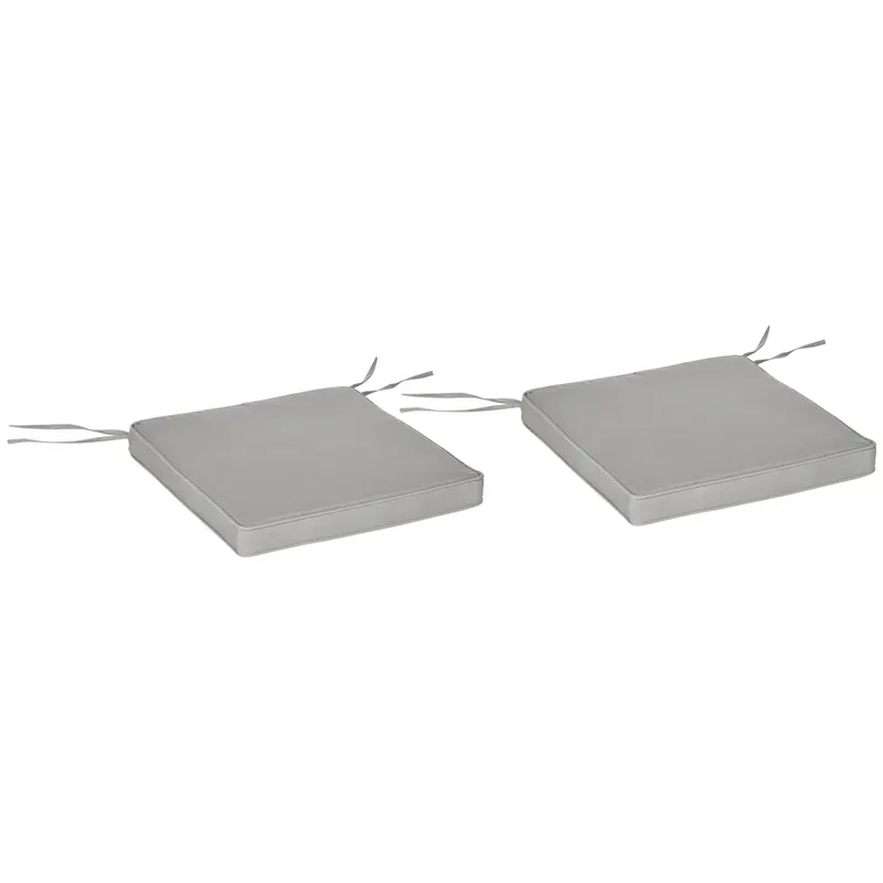 Outsunny Set de 2 perne pentru scaun/fotoliu de grădină Perne de șezut cu husă detașabilă Umplutură 5 cm Poliester Gri deschis | Romania