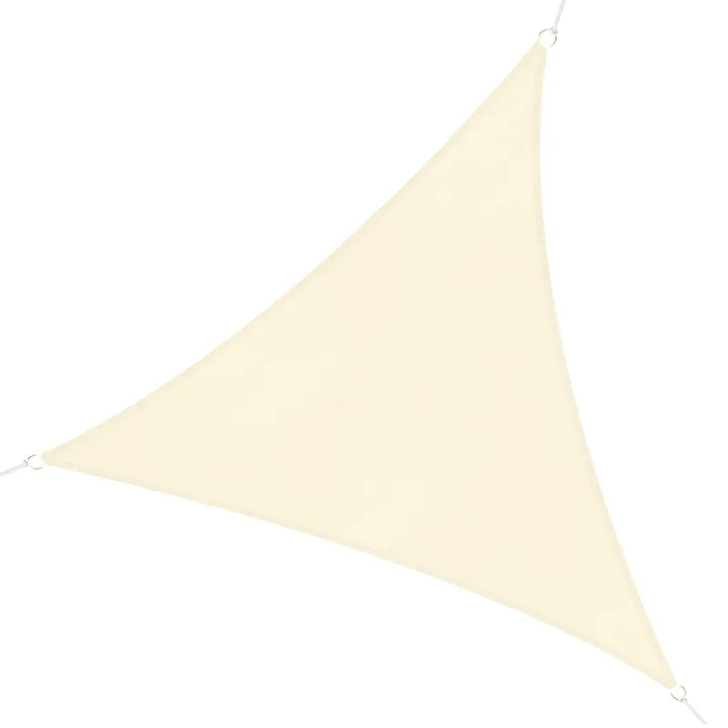 Outsunny Cort Parasolar Triunghiular Protecție UV, Perfect pentru Grădină, Terasă, Alb Crem, 4x4x4m | Romania