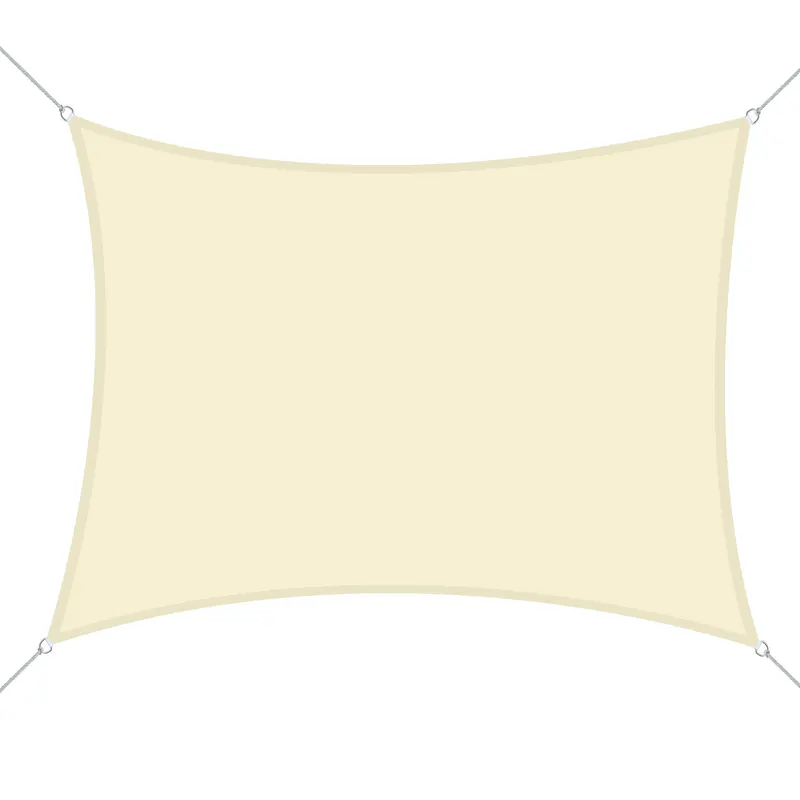 Outsunny Panza Umbrire Dreptunghiulara, Copertina soare de exterior in poliester Anti UV Respirabila 3x4m Alb crem Dreptunghiulara | Romania
