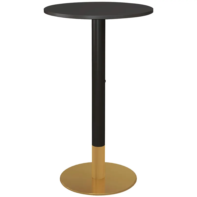 HOMCOM Masă de bar rotundă masă bistro masă de bucătărie stil contemporan cadru din oțel dim. 60L x 60l x 102H cm negru | Romania