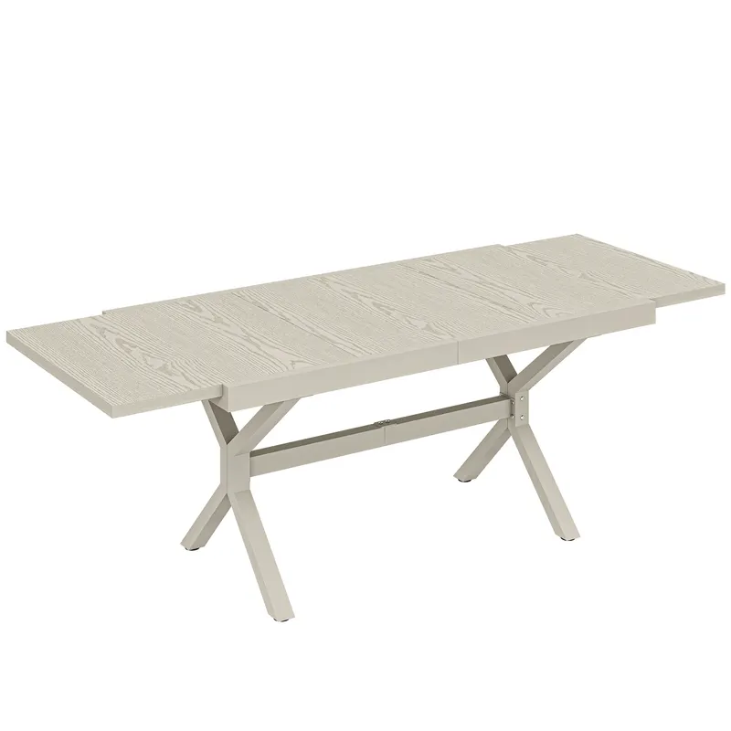 Outsunny Masă Extensibilă de Grădină pentru 8-10 Persoane, din Aluminiu și Oțel, 154/214x85x73 cm, Gri | Romania
