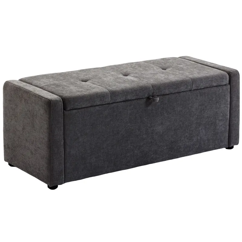HOMCOM Pouf, taburet, suport pentru picioare, ladă depozitare, design modern | Romania