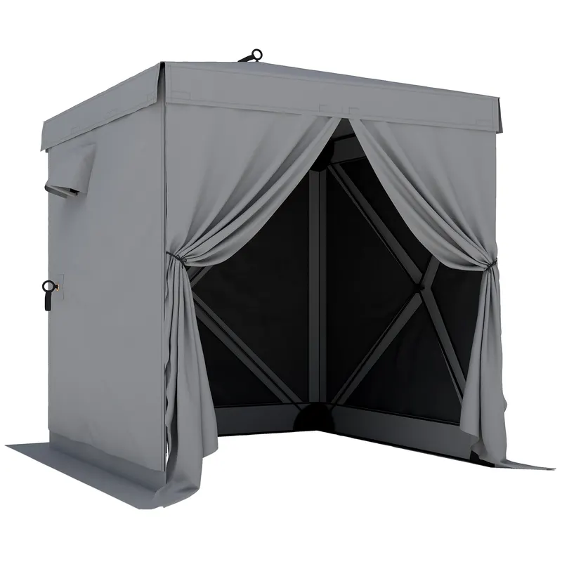 Outsunny Pavilion pop-up pliant 1,85x1,85 m, impermeabil, stabil, rezistent la iarnă, cu 4 panouri laterale din plasă, geantă, UV 30+ | Romania