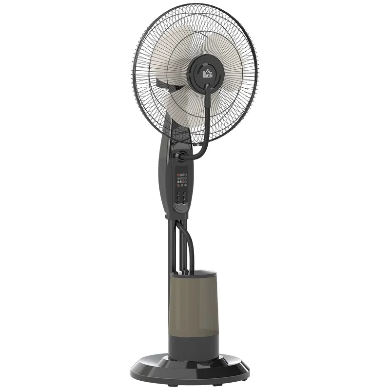 HOMCOM Ventilator cu Nebulizator și Rezervor 3,2L, 3 Moduri și 3 Viteze, Ventilator cu Oscilație 70°, Înclinare 10°, Temporizator 7,5h, Telecomandă, 75W, 120cm | Romania