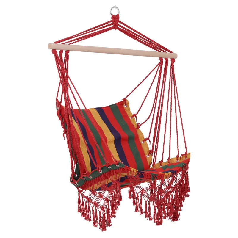 Outsunny Hamac Scaun Suspendat din Poliester Rezistent, Design Colorat, 100x60x100 cm | Romania