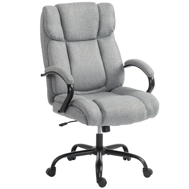 Vinsetto Scaun de birou ergonomic din material tip in, 220 kg, rotativ, reglabil pe înălțime, gri deschis | Romania