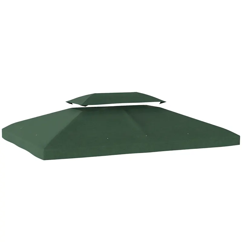 Outsunny Husă de Schimb 4x3 m cu Acoperiș Dublu, Orificii de Scurgere și Protecție UV, Doar Husa, NU Include Cadru, Verde | Romania