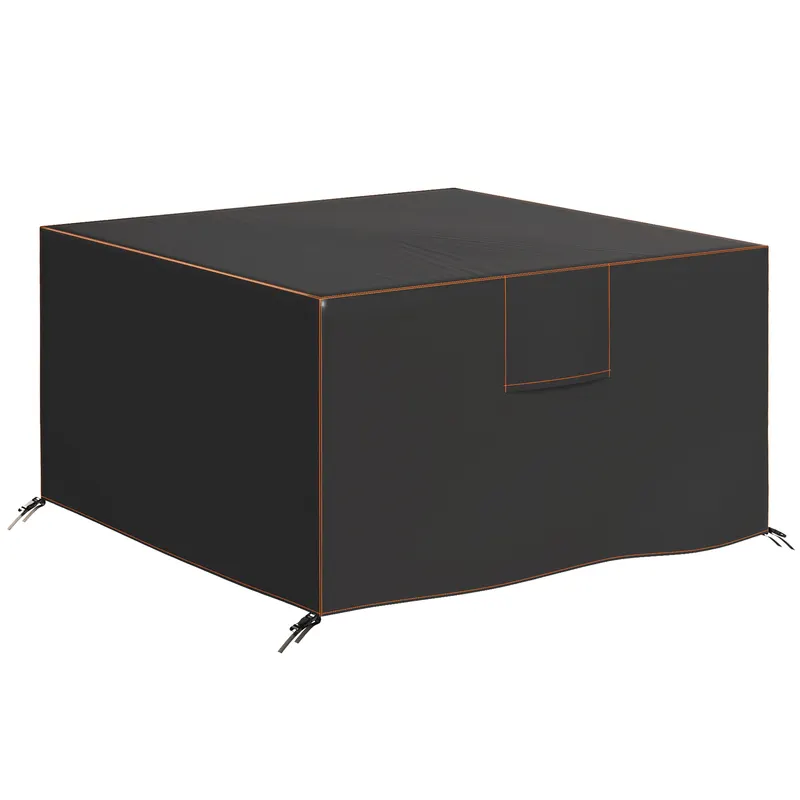 Outsunny Husă de protecție pentru mobilier de grădină rezistentă la iarnă, impermeabilă, anti-UV, material Oxford 420D 125x125x74cm Negru | Romania
