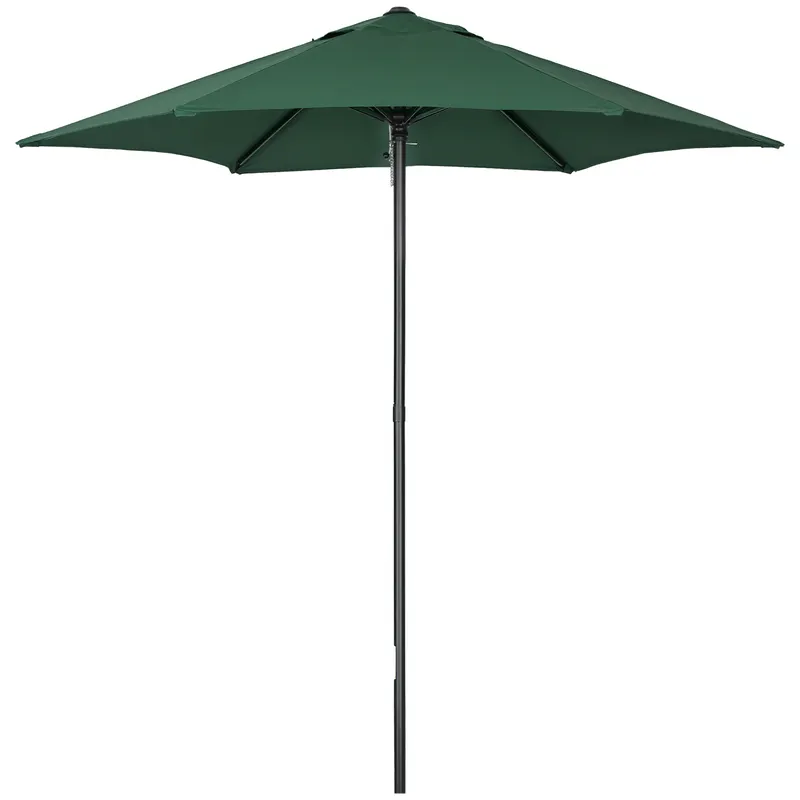 Outsunny Umbrelă de Grădină, Înclinabilă cu Orificiu de Ventilație și 6 Brațe, Ø196x204 cm, Verde | Romania