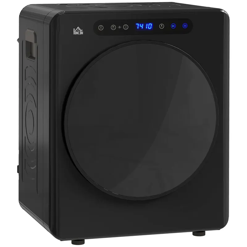 HOMCOM Uscător de rufe cu evacuare, uscător de rufe electric 1000 W 4 Kg, 6 moduri de uscare, timer, oțel inoxidabil, negru | Romania