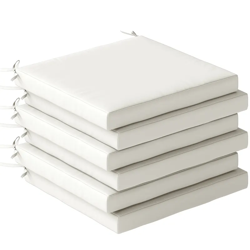 Outsunny Set de Perne pentru Scaune de Dining 46x42x7 cm 6 Bucăți cu Husă Lavabilă și Șnururi, Impermeabile și Anti-UV Crem | Romania