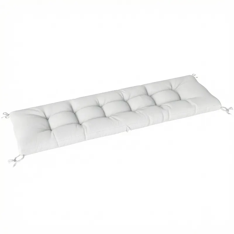 Outsunny Pernă pentru Bancă de Exterior cu Chingi de Prindere Protecție UV50+ Revenire Lentă Interior Exterior 198x65x13 cm Crem | Romania