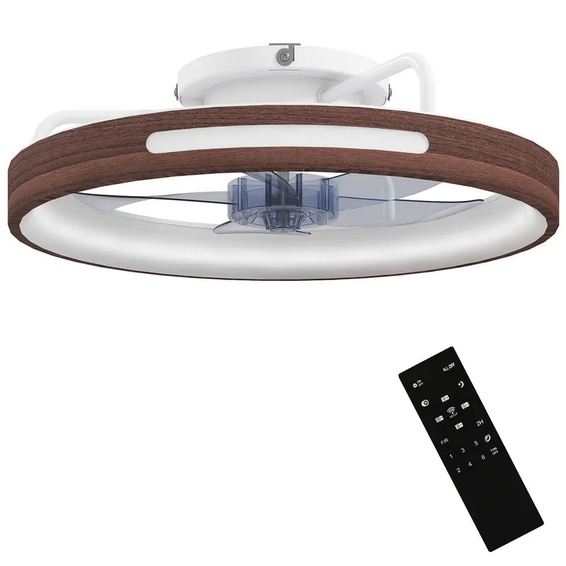 HOMCOM Ventilator de tavan cu lumină LED 40 W motor DC reversibil telecomandă 6 viteze 3 culori temporizator Teak | Romania