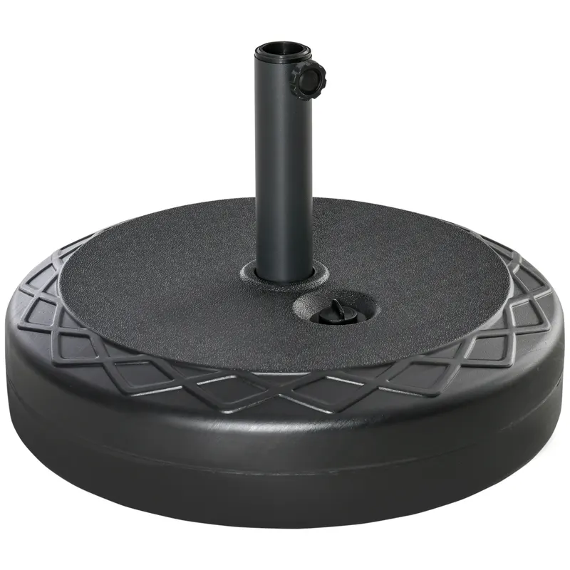Outsunny Bază de Umbrelă Rotundă din Plastic Rezistent 30kg, Ø55x14cm, Ideală pentru Stabilitate, Ușor de Mutat, Negru | Romania