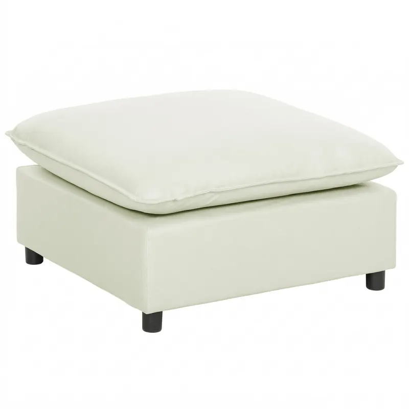 HOMCOM Taburet pentru picioare Ottoman din stofă modernă cu picioare din plastic pentru living și dormitor, 75 cm, crem | Romania