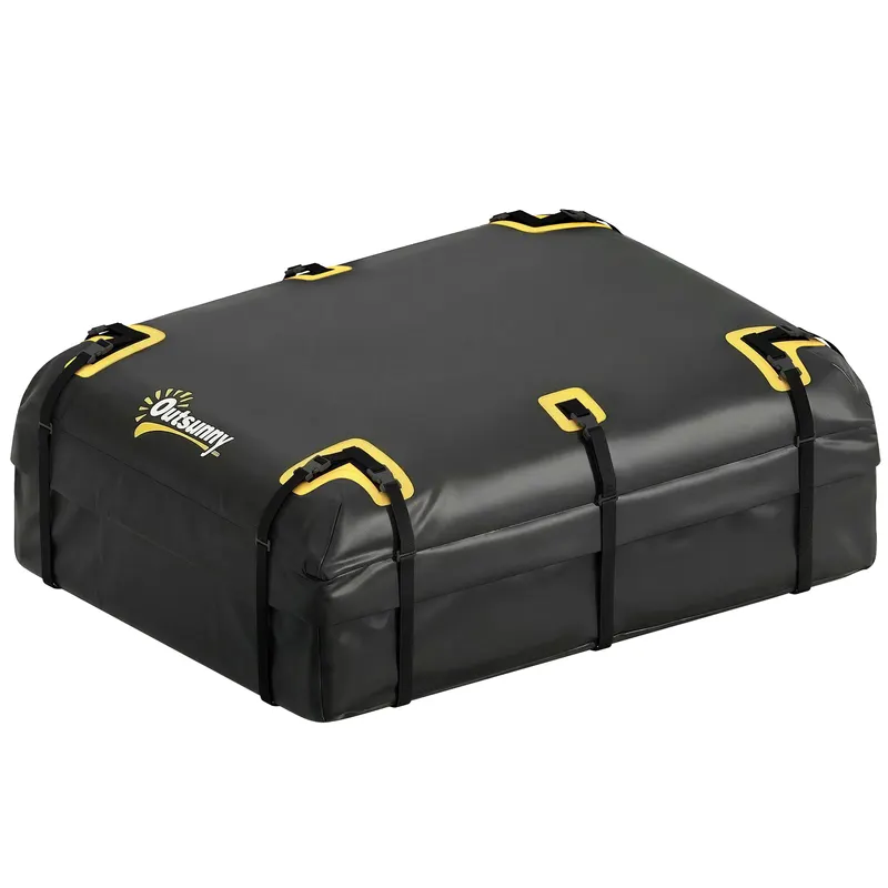 Outsunny Cutie de acoperiș auto 594,3 L pliabilă impermeabilă suport bagaje cu saltea antiderapantă 10 curele grele 6 cârlige pentru ușă | Romania
