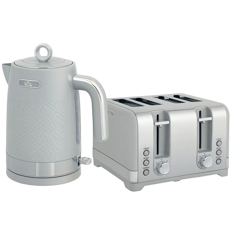 HOMCOM Set fierbător și prăjitor, fierbător rapid 1,7L 2200W cu termostat | Romania