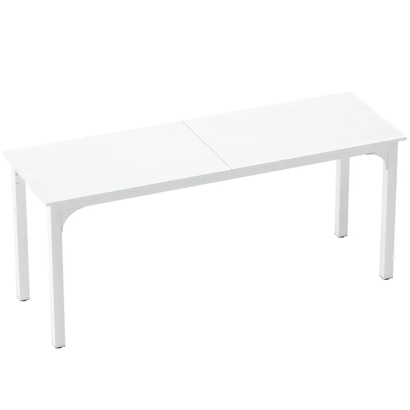 HOMCOM Birou, birou de calculator 180 cm cu blat mare pentru 2 persoane, pentru muncă la domiciliu sau studiu, alb | Romania