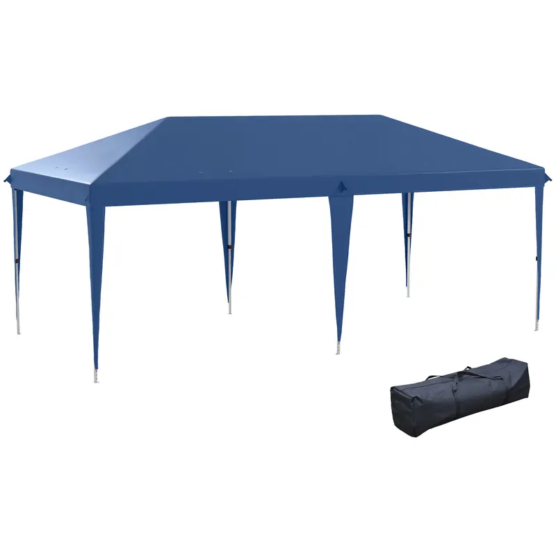 Outsunny Tonelă de grădină tonelă pliabilă pop-up sac inclus oțel epoxid Oxford înaltă densitate 6 x 3 m bleu | Romania