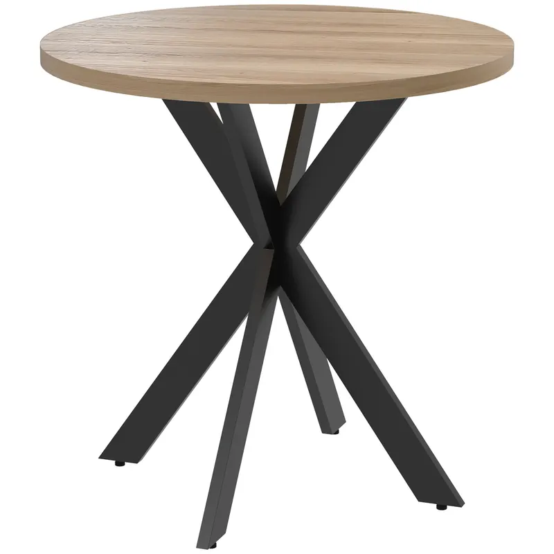 HOMCOM Masă rotundă 75 x 75 cm pentru 2-4 persoane, masă modernă cu picioare în cruce Maro | Romania