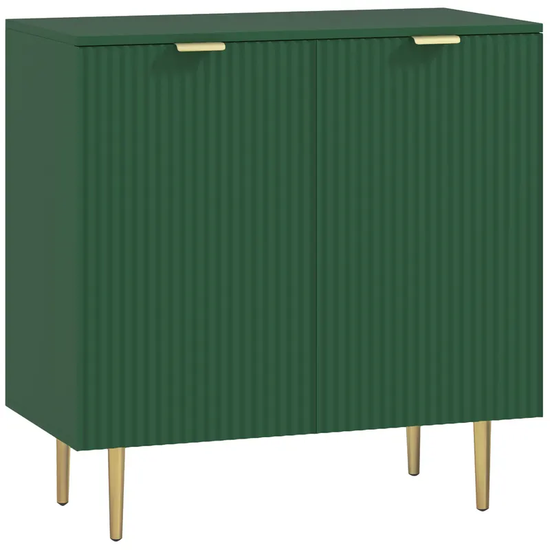 HOMCOM Bufet pentru bucătărie mobilier de depozitare cu 2 uși poliță reglabilă picioare metalice ridicate 80 x 40 x 80 cm verde măsliniu | Romania