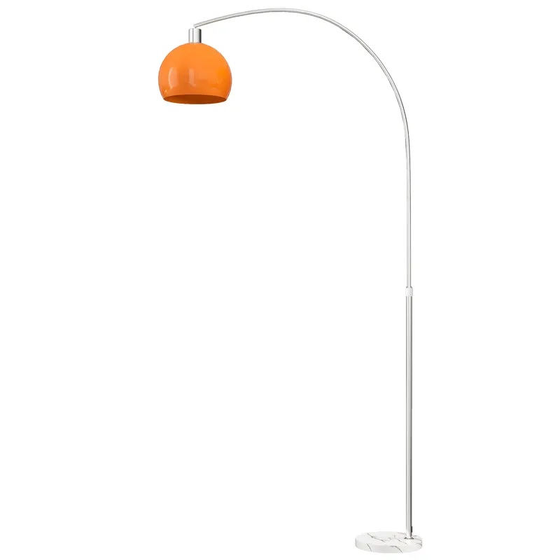 HOMCOM Lampă de Podea cu Arc cu Întrerupător cu Pedală Alb și Portocaliu | Romania