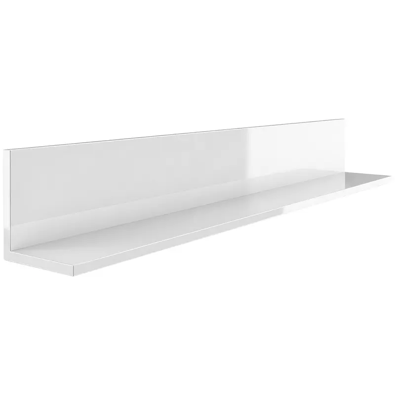 HOMCOM Etajeră de Perete pentru Living și Dormitor, Grosime 1,5 cm, Raft Suspendat din Lemn, 127x12x18 cm, Alb Lucios | Romania