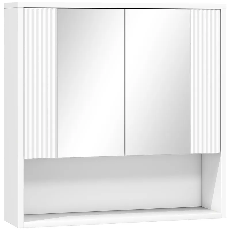 HOMCOM,Dulap de Baie Suspendat, Uși Soft-close, Raft Reglabil,60 x 16 x 60 cm,Alb | Romania