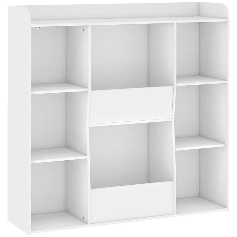 AIYAPLAY Mobilier de depozitare pentru copii, bibliotecă pentru copii cu 8 compartimente și etajeră superioară, 104 x 29 x 101,5 cm, alb | Romania