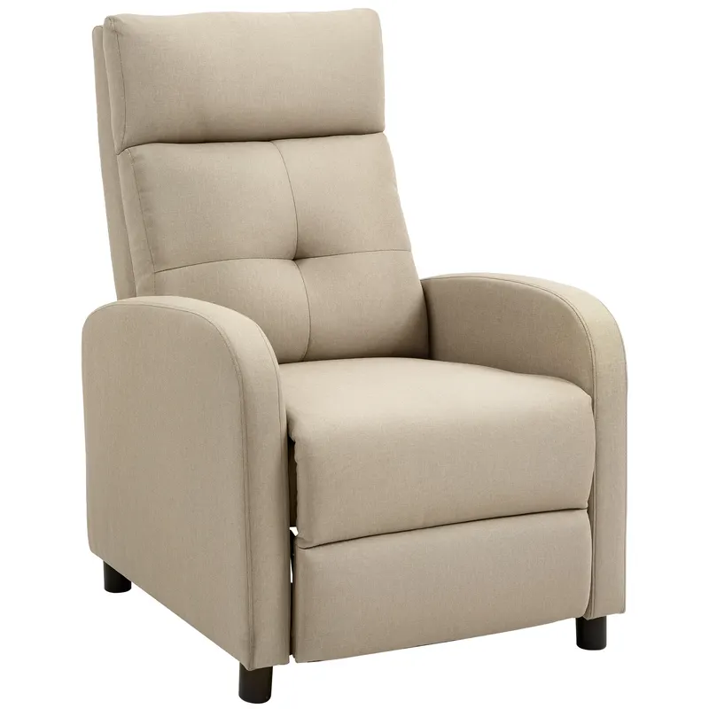 HOMCOM Fotoliu relax cu funcție de șezlong, suport pentru picioare extensibil, arcuri tip buzunar, până la 150 kg, Bej | Romania