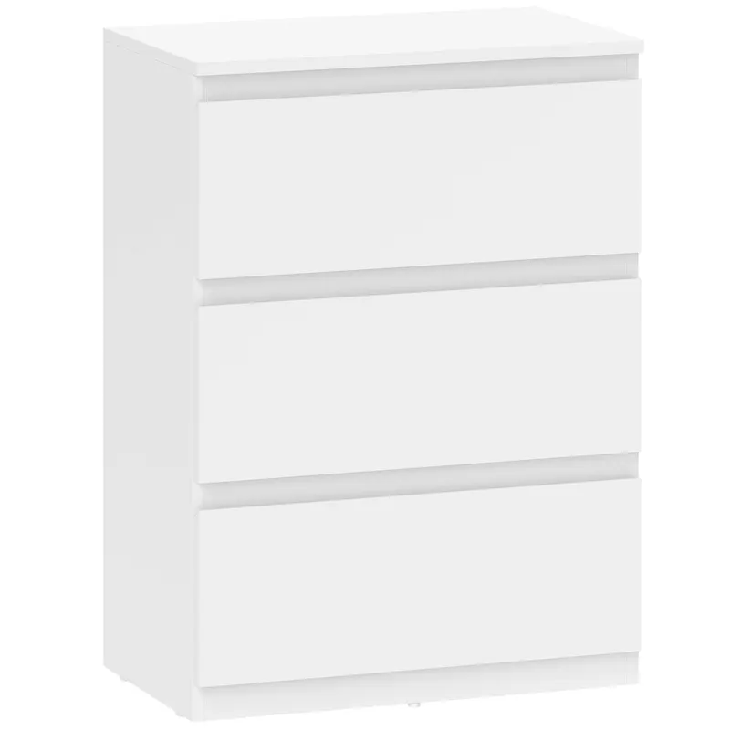 HOMCOM Comodă cu 3 sertare, mobilier modern de depozitare pentru dormitor, Alb | Romania
