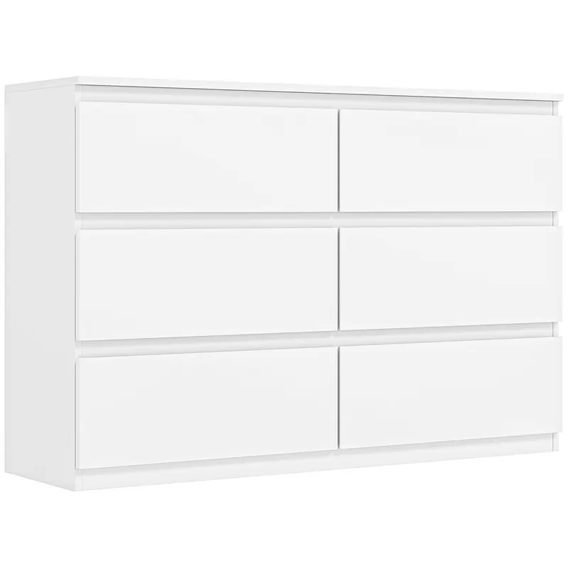 HOMCOM Comodă cu 3 sertare, mobilier modern de depozitare pentru dormitor, Alb | Romania