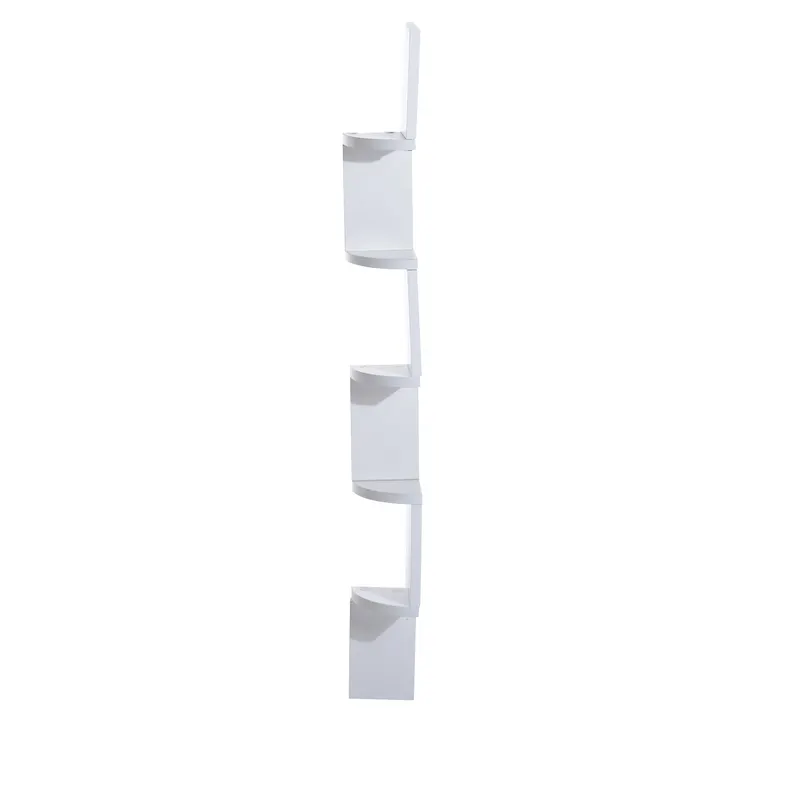 HomCom Mensola da Muro Design ad Angolo Bianca in Legno MDF, 12x12x120cm
