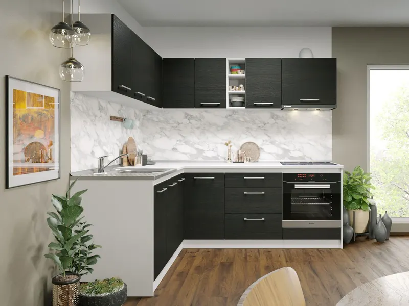 Set Mobila Bucatarie Colt Mina 180*220 Alb/Ferrara - C26 — imaginea 2