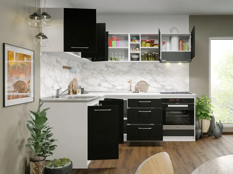 Set Mobila Bucatarie Colt Mina 180*220 Alb/Ferrara - C26 — imaginea 3