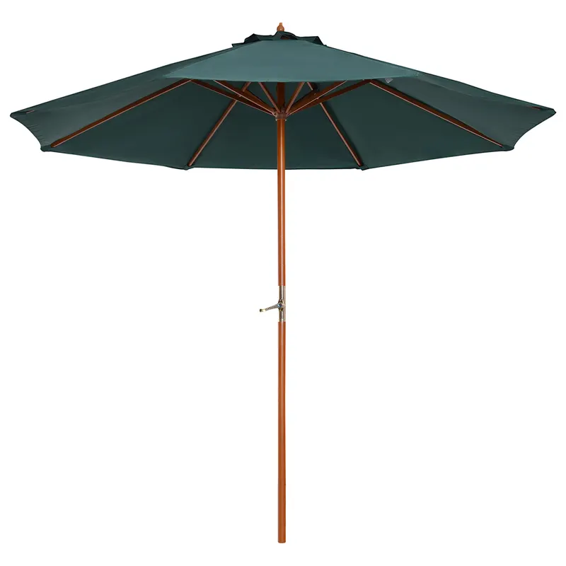 Outsunny umbrela de gradina, suport lemn, 270x250 cm, verde | Ro