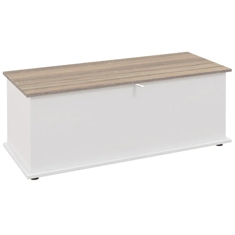 HOMCOM Bancă multifuncțională din lemn pentru dormitor și hol, alb, 100x40x40 cm | Romania