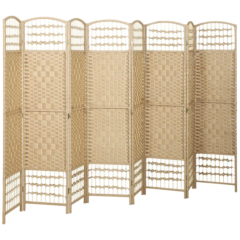 HOMCOM Paravan interior din lemn separator de cameră panou pliabil 8 panouri 320 x 170 cm lemn natural | Romania
