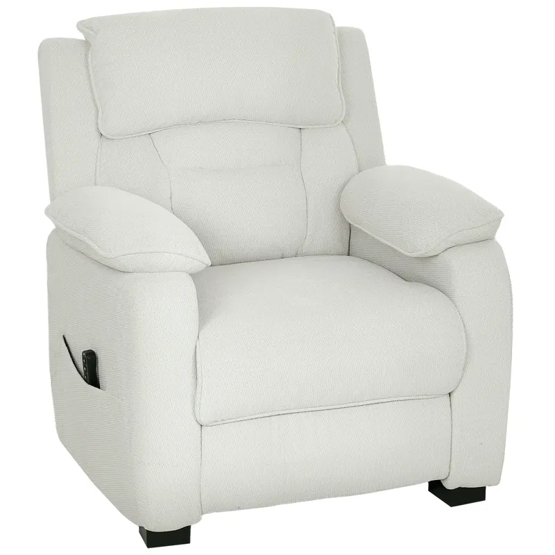 HOMCOM Fotoliu relax electric fotoliu recliner port USB suport picioare buzunare laterale telecomandă 86x90x103cm crem | Romania