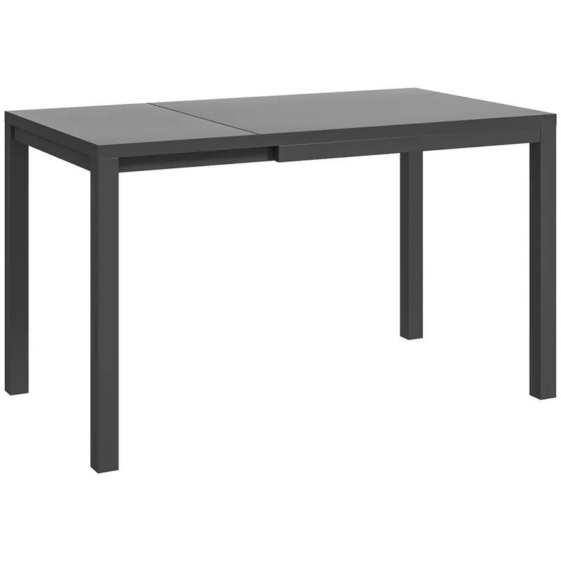 Outsunny Masă de Grădină Extensibilă de 85/125x70x73 cm, Masă de Dining pentru 4-6 Persoane din Aluminiu cu Blat din Sticlă, Pentru Patio, Terasă, Balcon, Exterior, Gri Închis | Romania