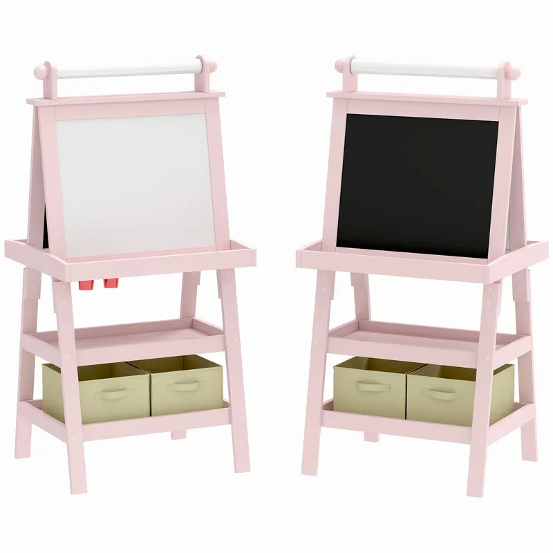 AIYAPLAY Tablă de Desen Dublă Pentru Copii 3-6 Ani, 59x48x118 cm, Roz | Romania